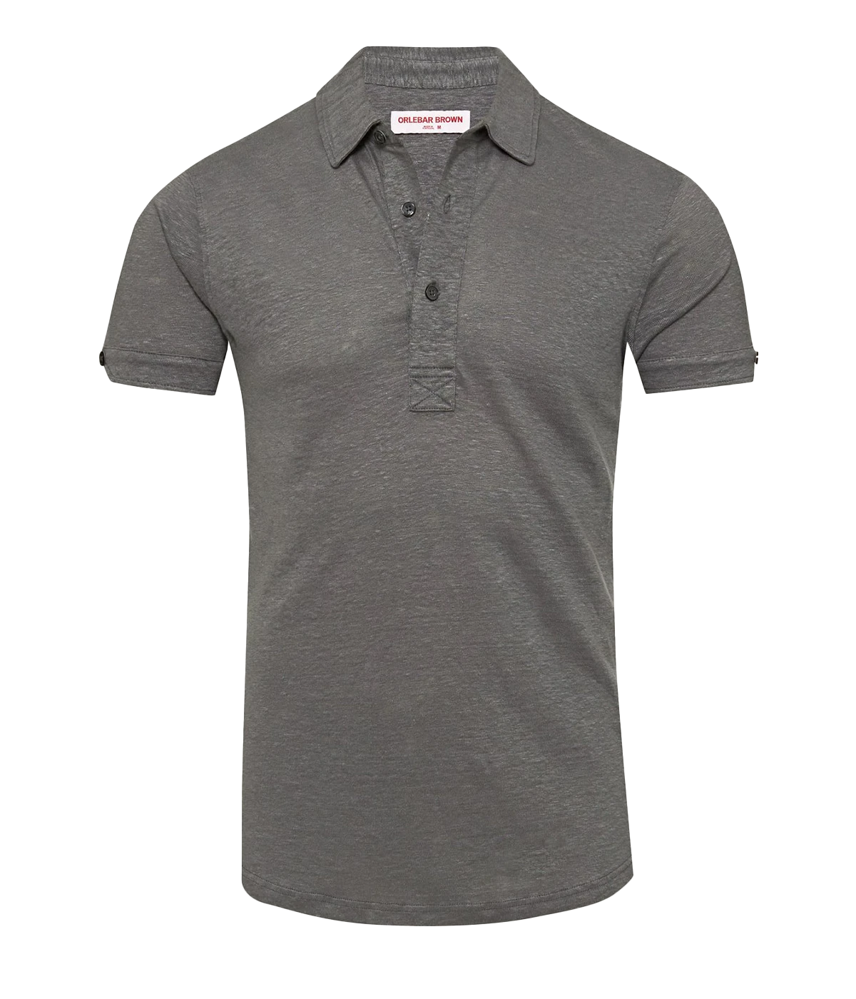 Sebastian Linen Polo in Granite