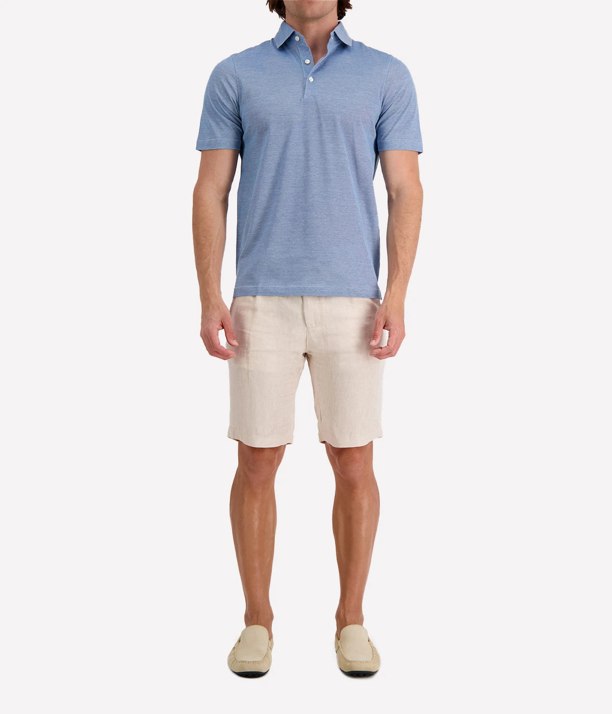 Short Sleeve Polo in Light Blue
