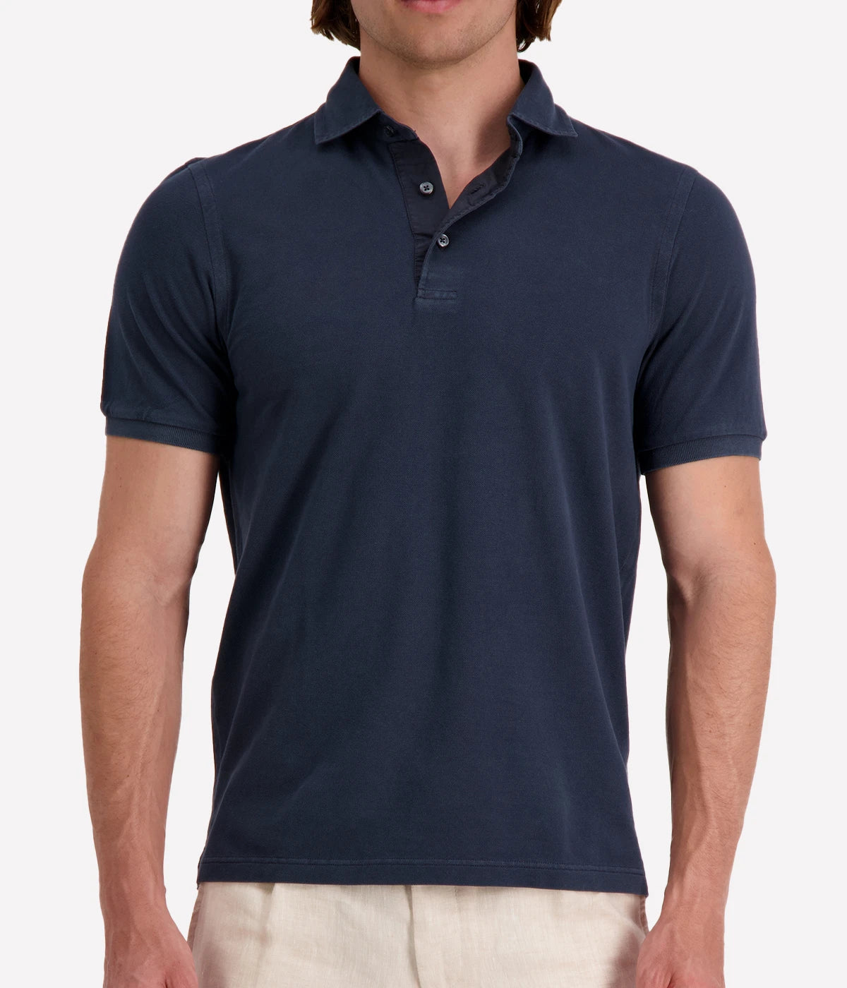 Short Sleeve Polo in Navy Blue