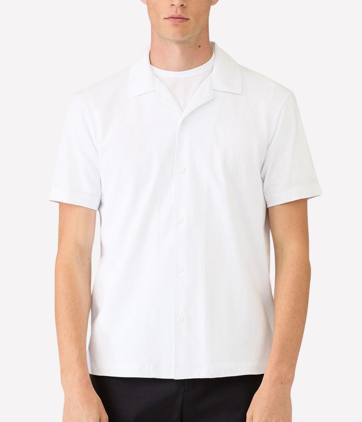Short Sleeve Riviera Camp Collar in White