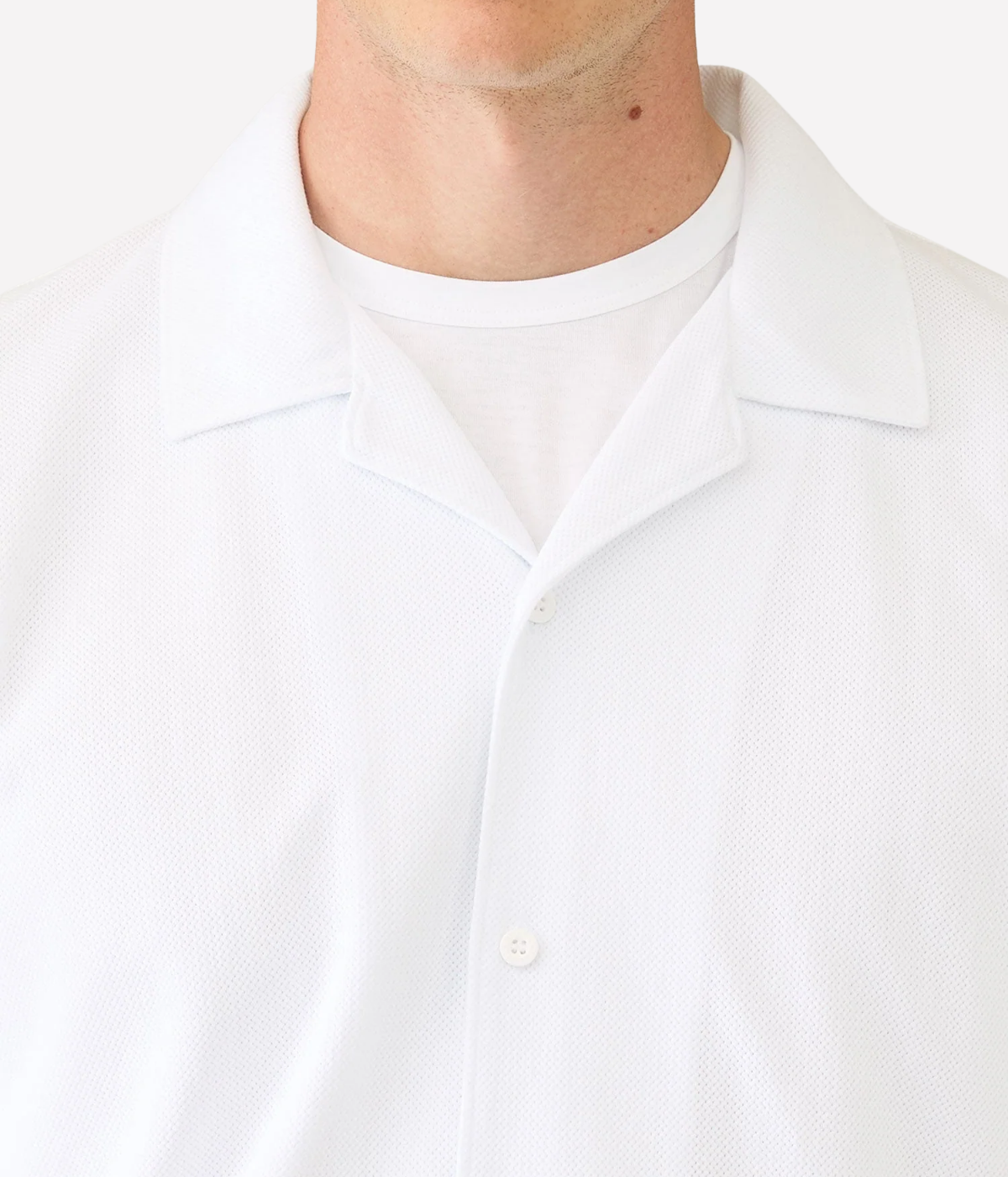 Short Sleeve Riviera Camp Collar in White