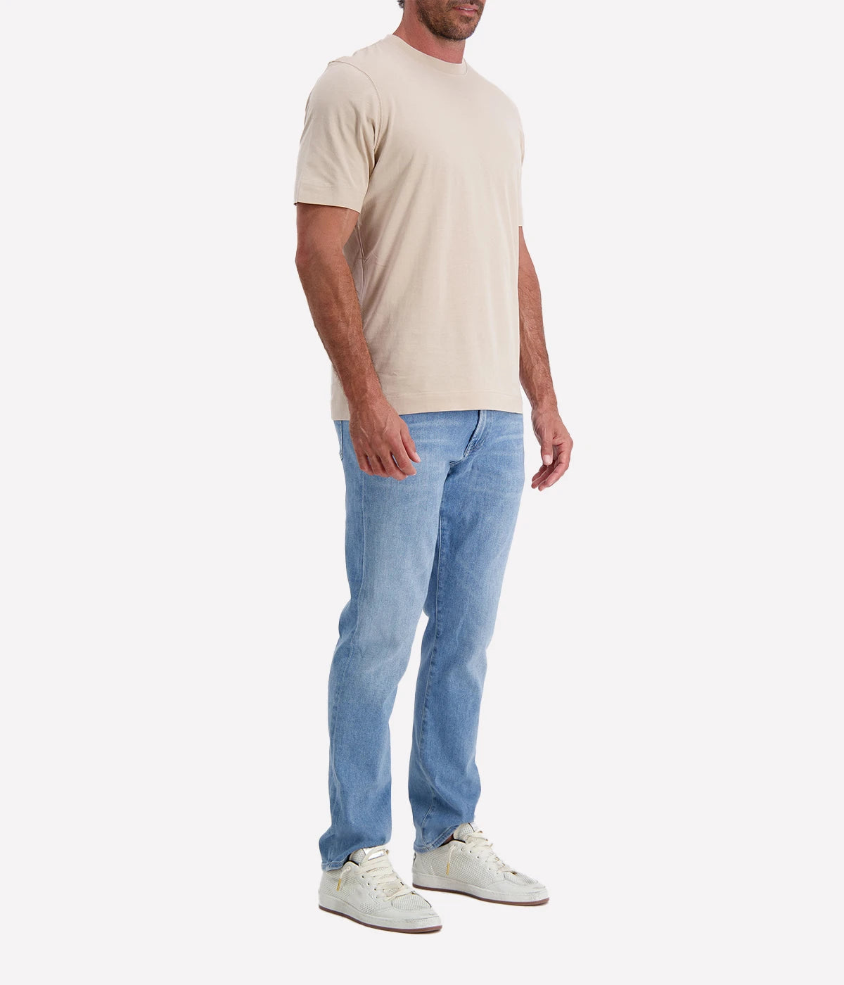 Gran Sasso beige short sleeve T-shirt in 100% cotton, featuring a classic crew neck and a soft, breathable finish for effortless everyday wear.