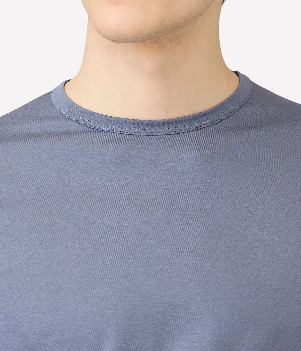 Short Sleeve Crew Neck T-Shirt in Selvedge Blue