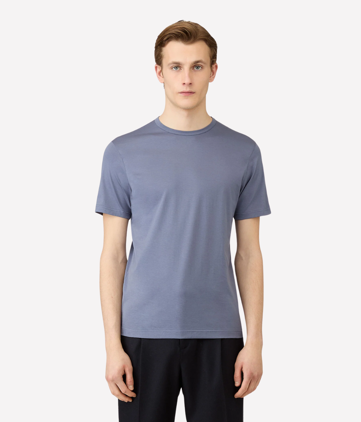Short Sleeve Crew Neck T-Shirt in Selvedge Blue