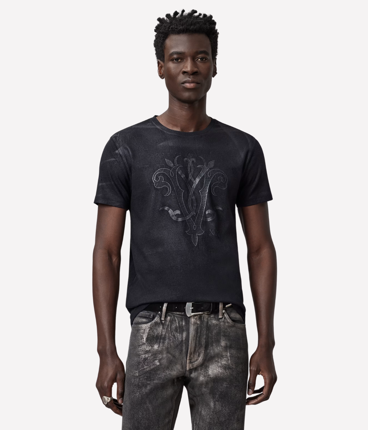 Short Sleeve Crew Tee 25th Anniversary in Black