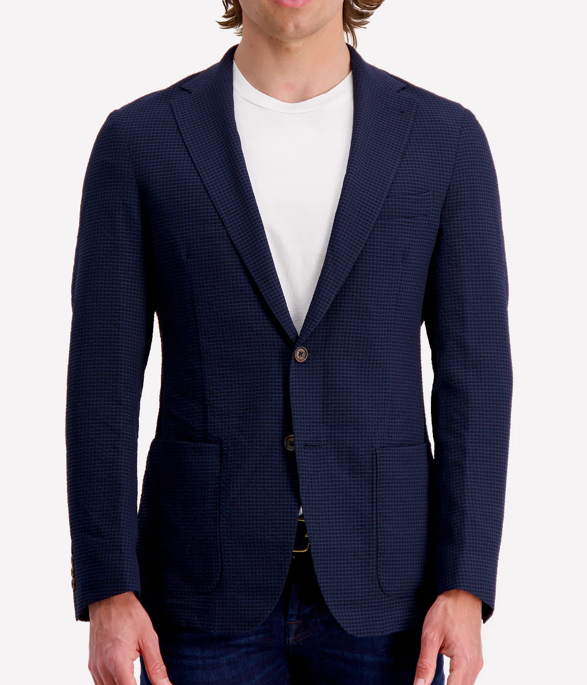 Single Breasted Suit Jacket in Blue