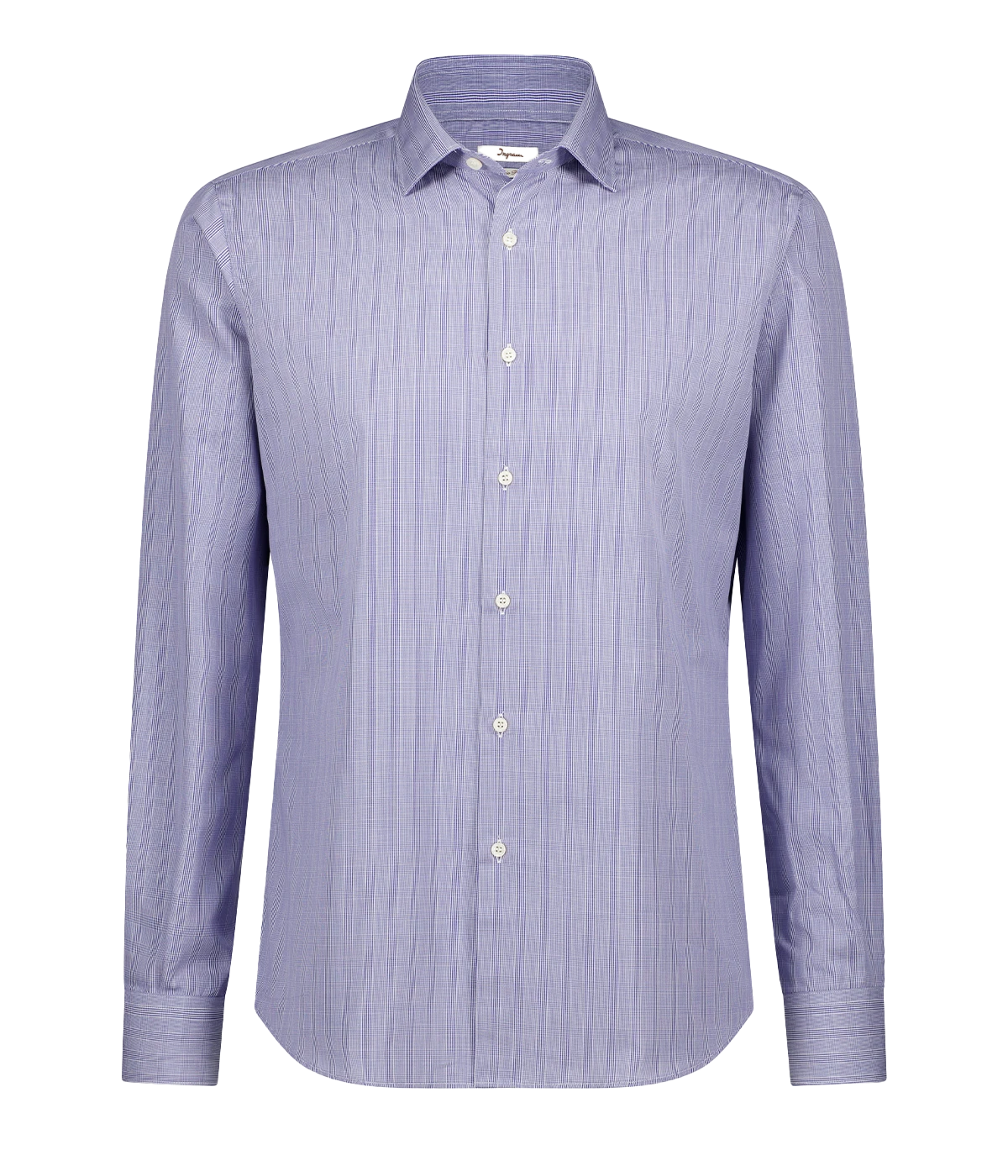 A work staple slim fit business shirt, 100% cotton, button up & collar detailing in a blue and white check print. Cotton, long sleeve, casual shirt, business shirt. 