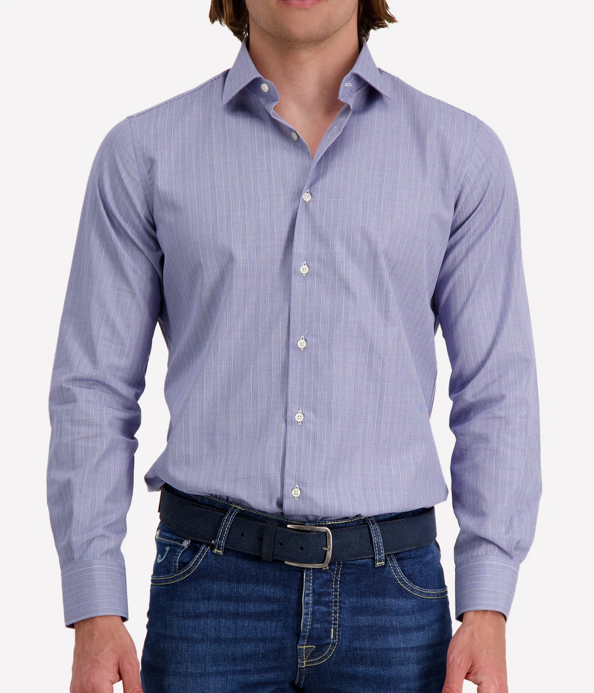 *FINAL SALE* Slim Fit Business Shirt in Blue Check