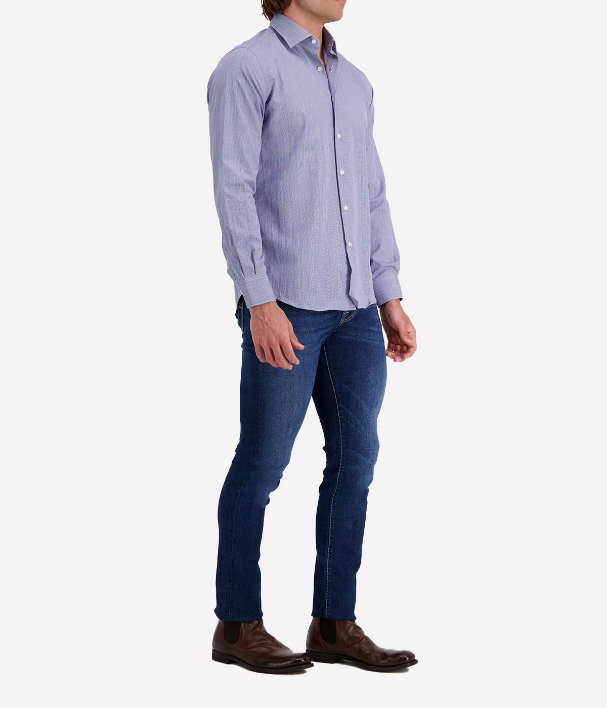 *FINAL SALE* Slim Fit Business Shirt in Blue Check