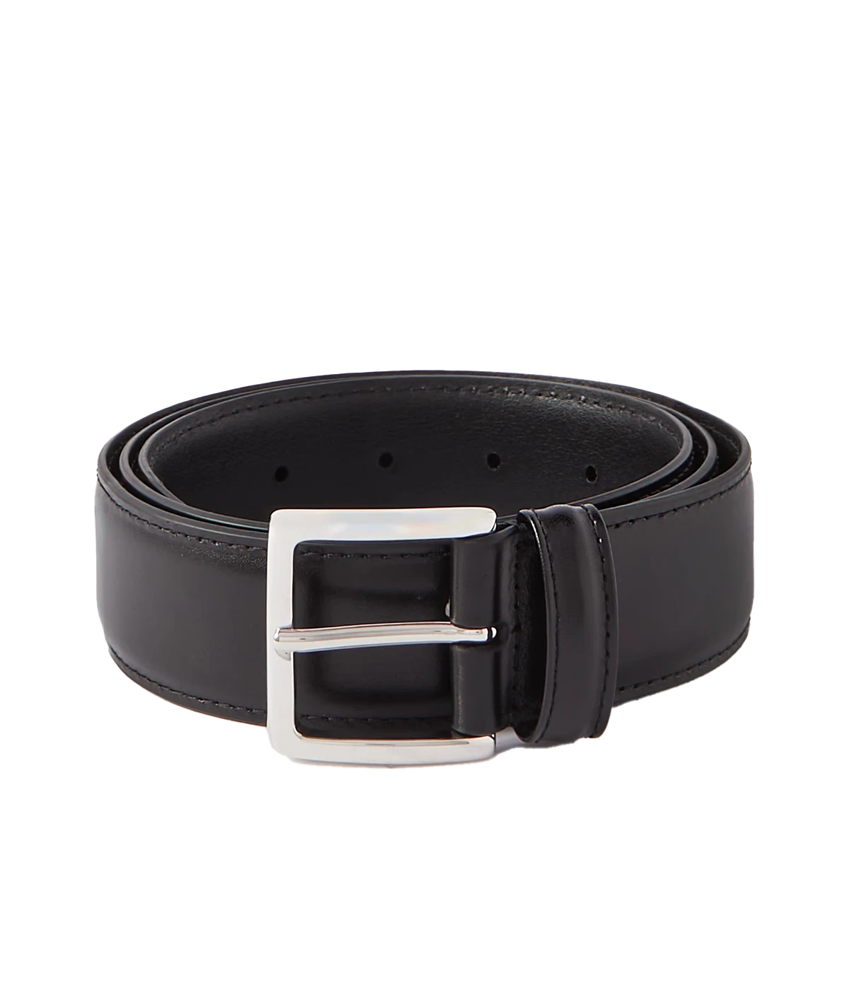 Smooth Leather Belt in Black