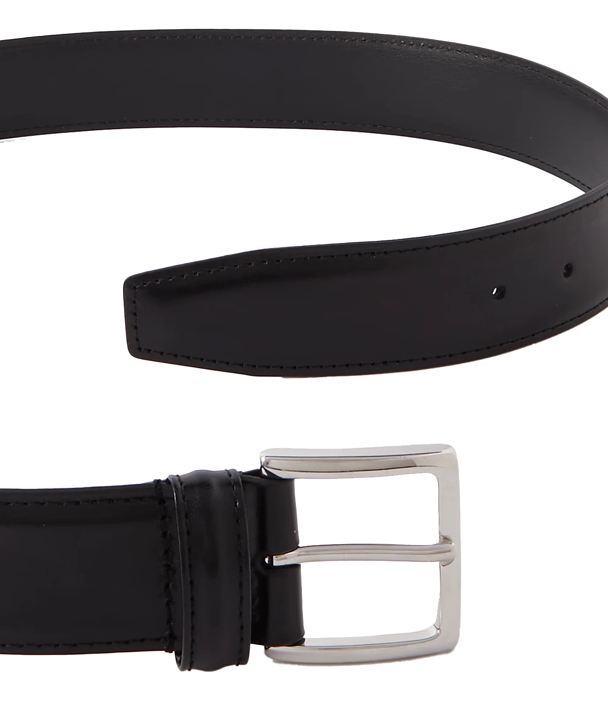 Smooth Leather Belt in Black