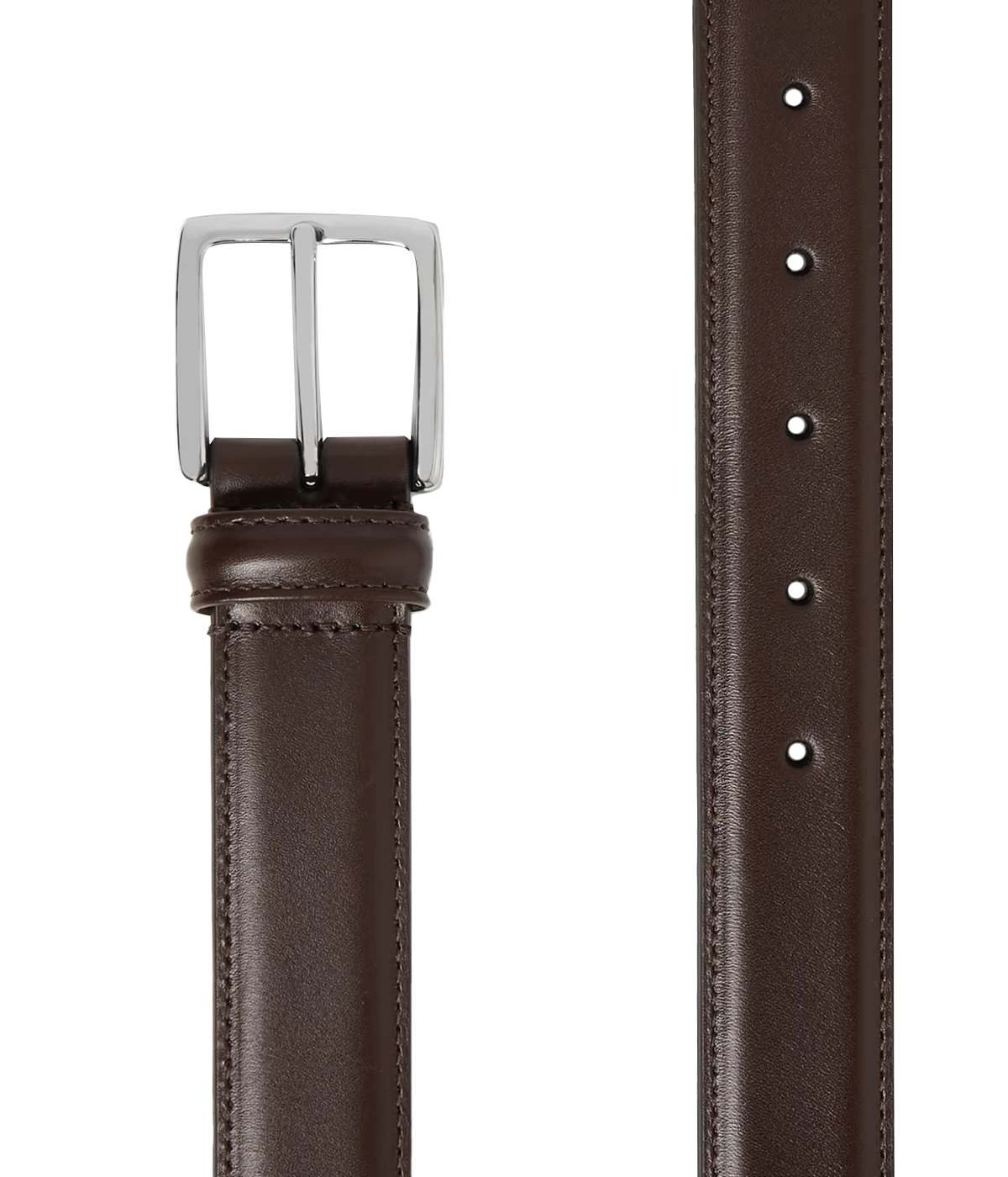 Smooth Leather Belt in Dark Brown