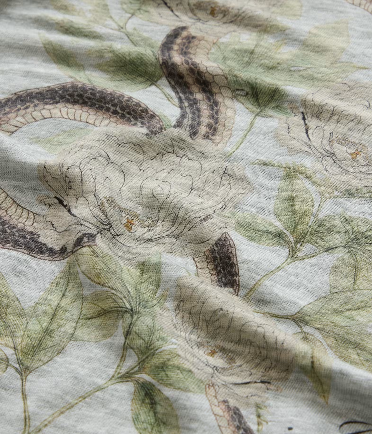 Snake Floral Crew in Smoked Pearl Grey
