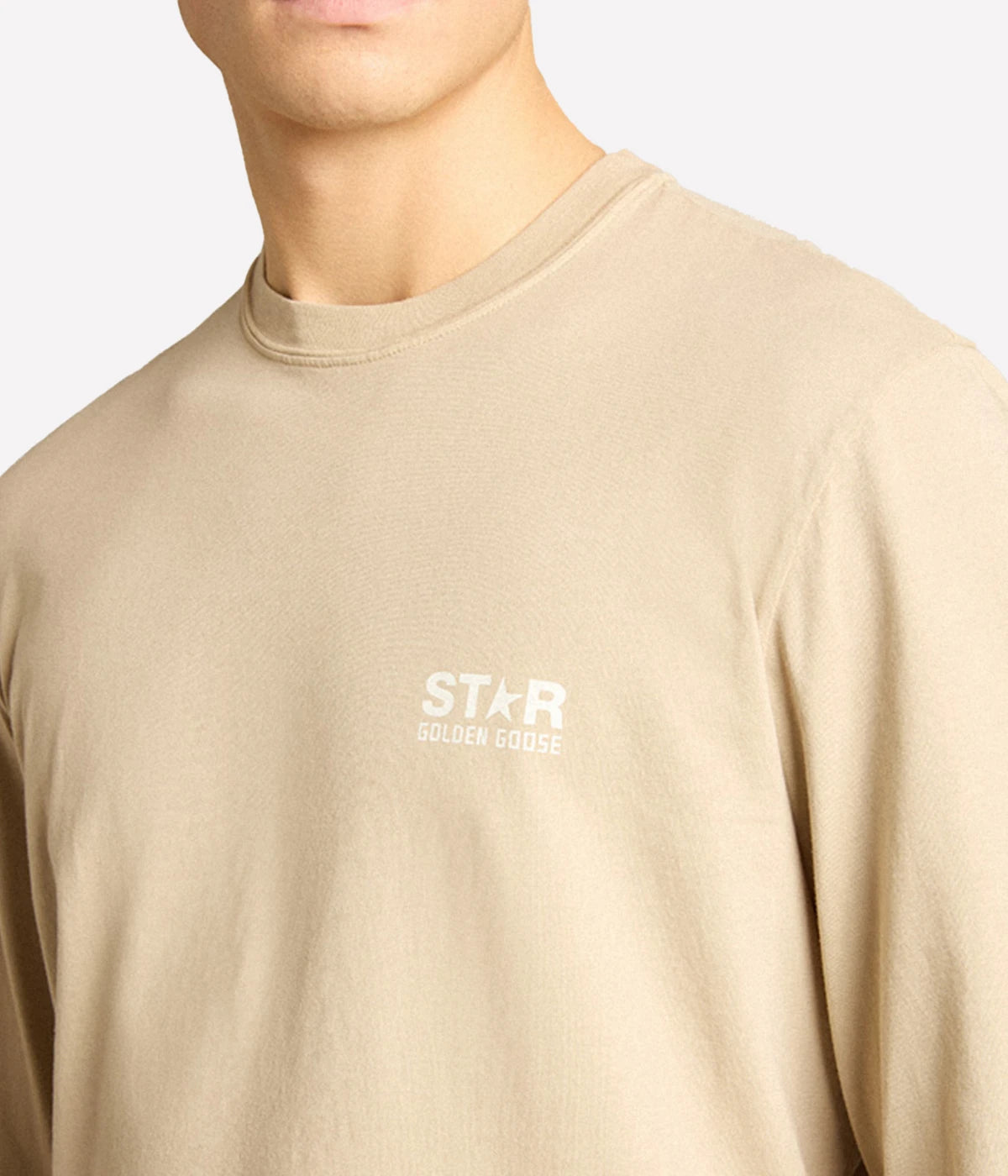 Star Logo Printed T-Shirt in Pale Khaki
