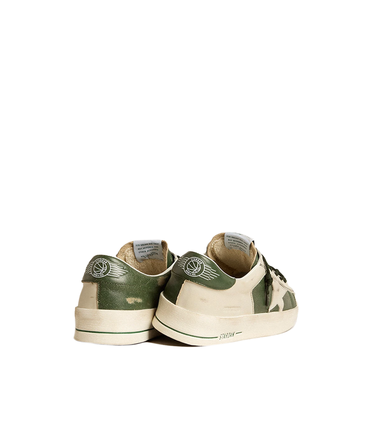Stardan Nappa & Leather Sneaker in Green, Dirty & White