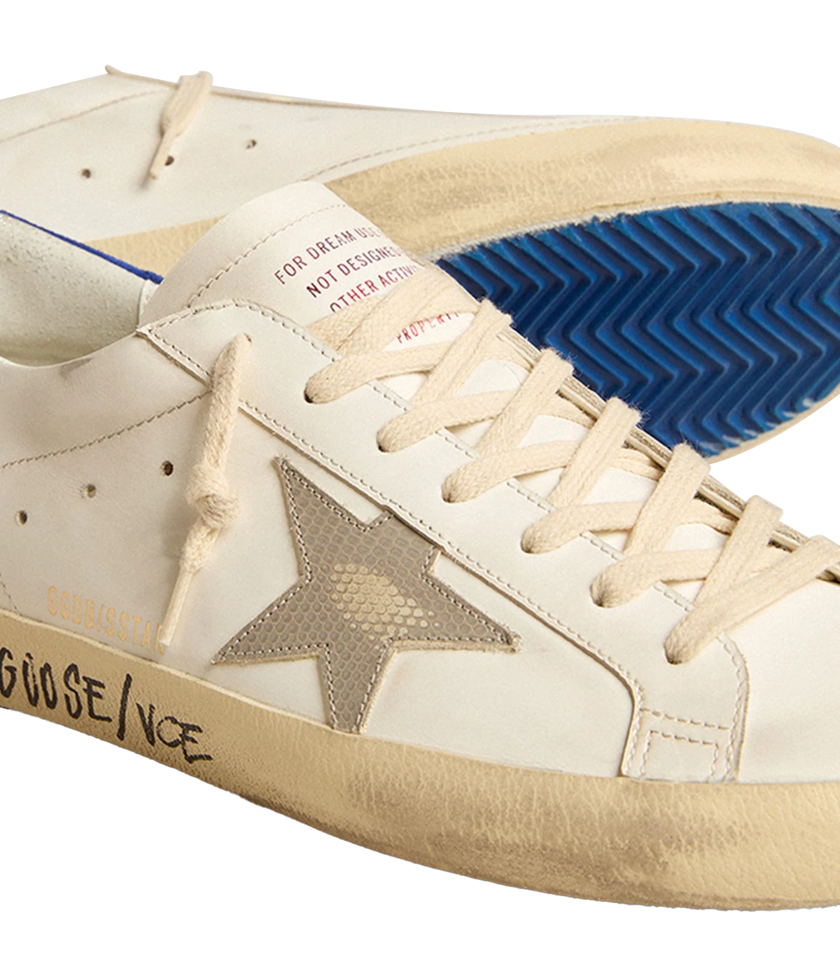 Super Star Sneaker in White, Grey, Bluette & Beige