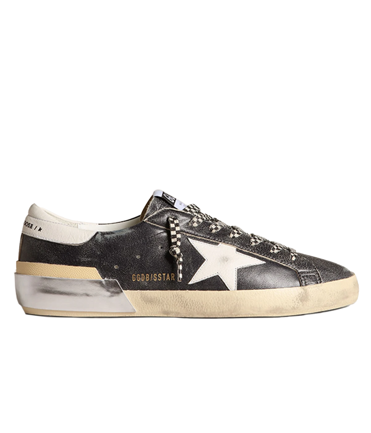Super-Star Leather Multifoxing Sneaker in Dark Blue & White
