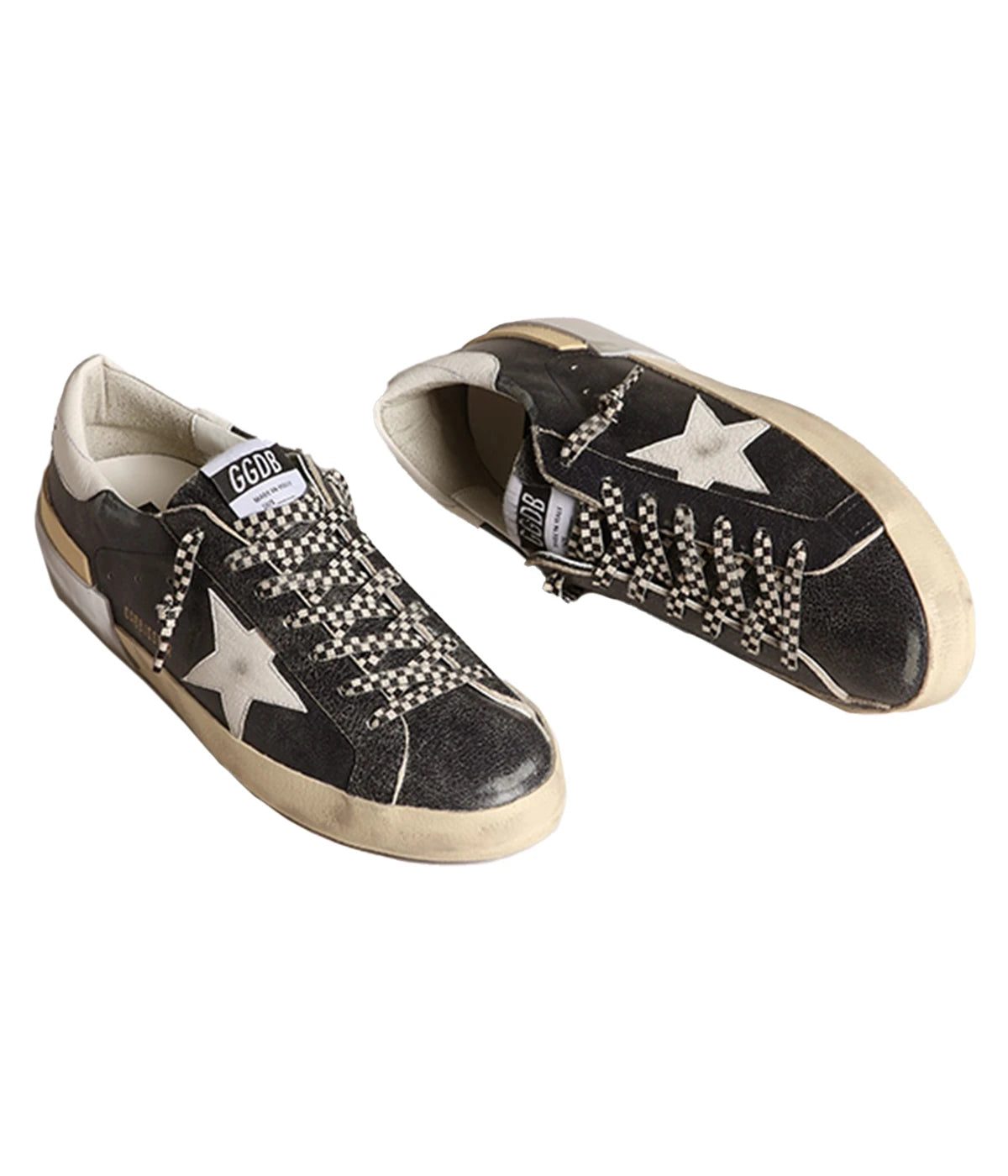 Super-Star Leather Multifoxing Sneaker in Dark Blue & White