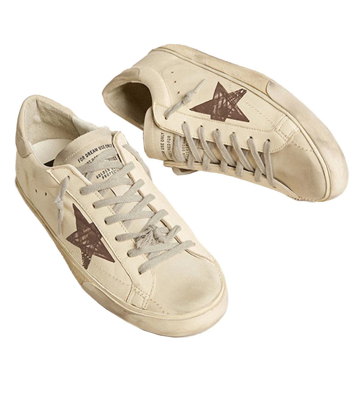 Super-Star Nappa Printed Star Sneaker in White, Ice & Brown