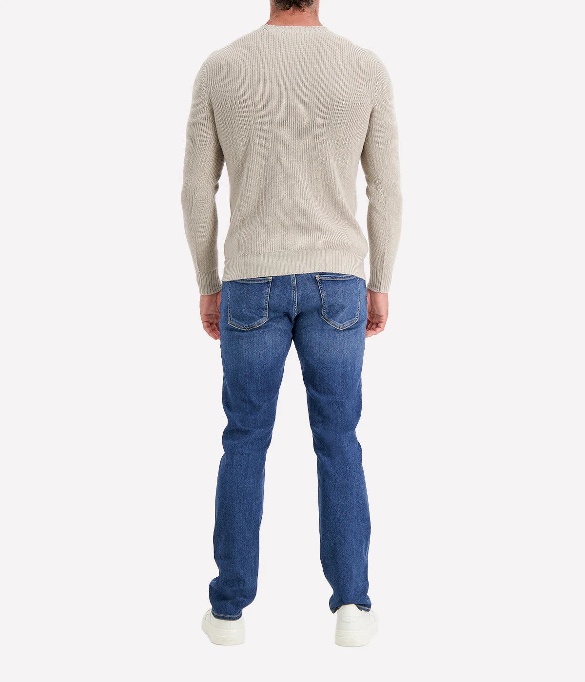 Textured Crew Longsleeve in TAUPE