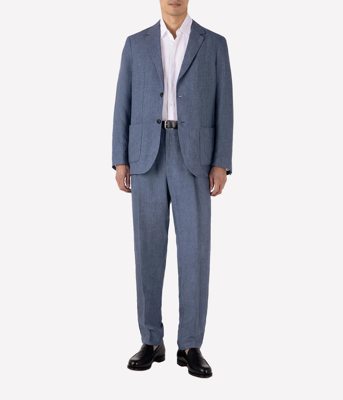 Tailored Single Pleat Trouser in Soft Denim Melange