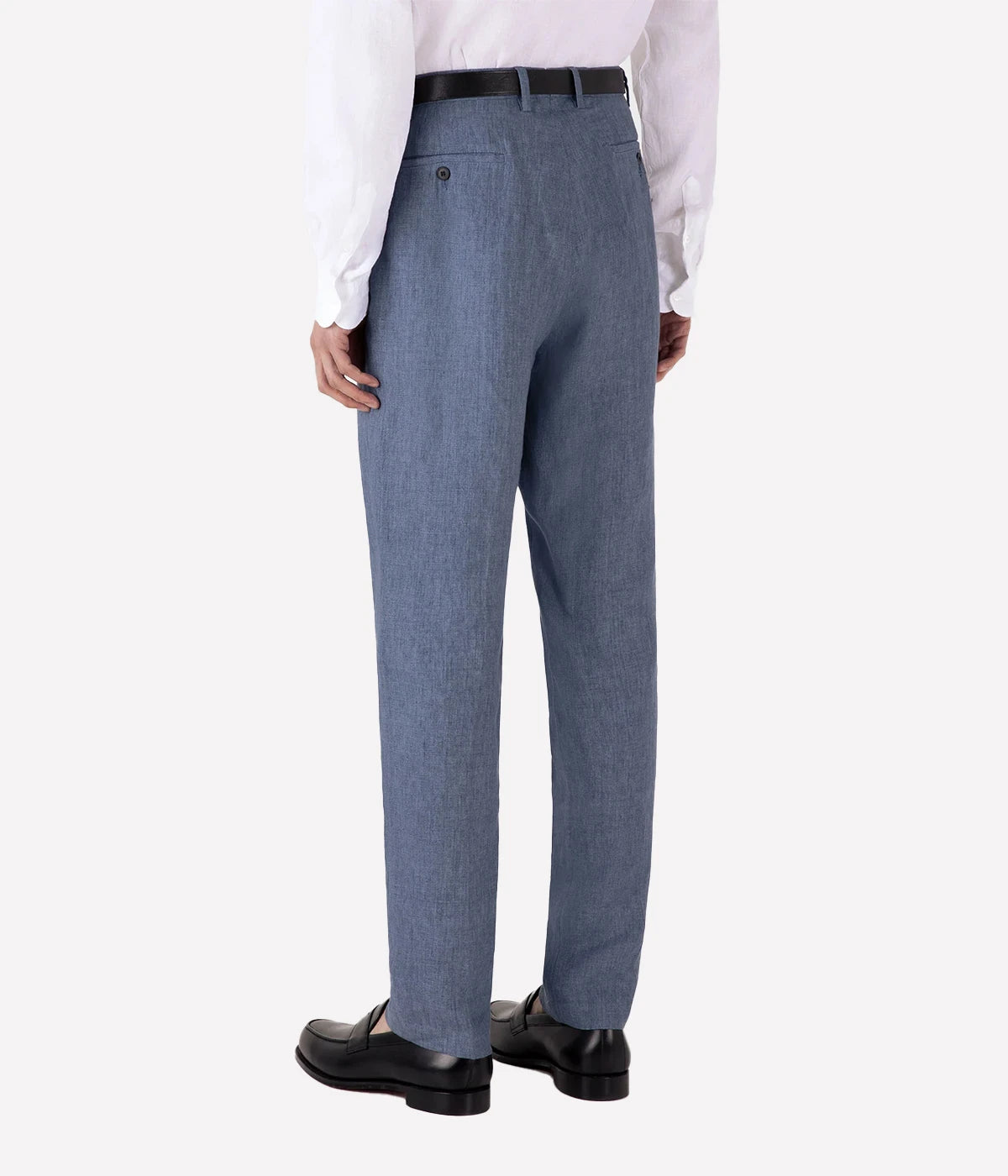 Tailored Single Pleat Trouser in Soft Denim Melange