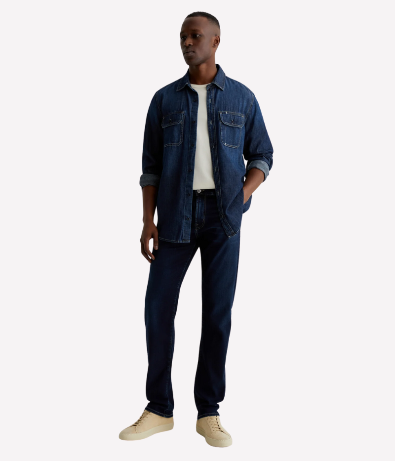 Tellis Slim Fit Jeans in Dark Indigo, Empower Denim with Stretch for Comfort and Shape Retention