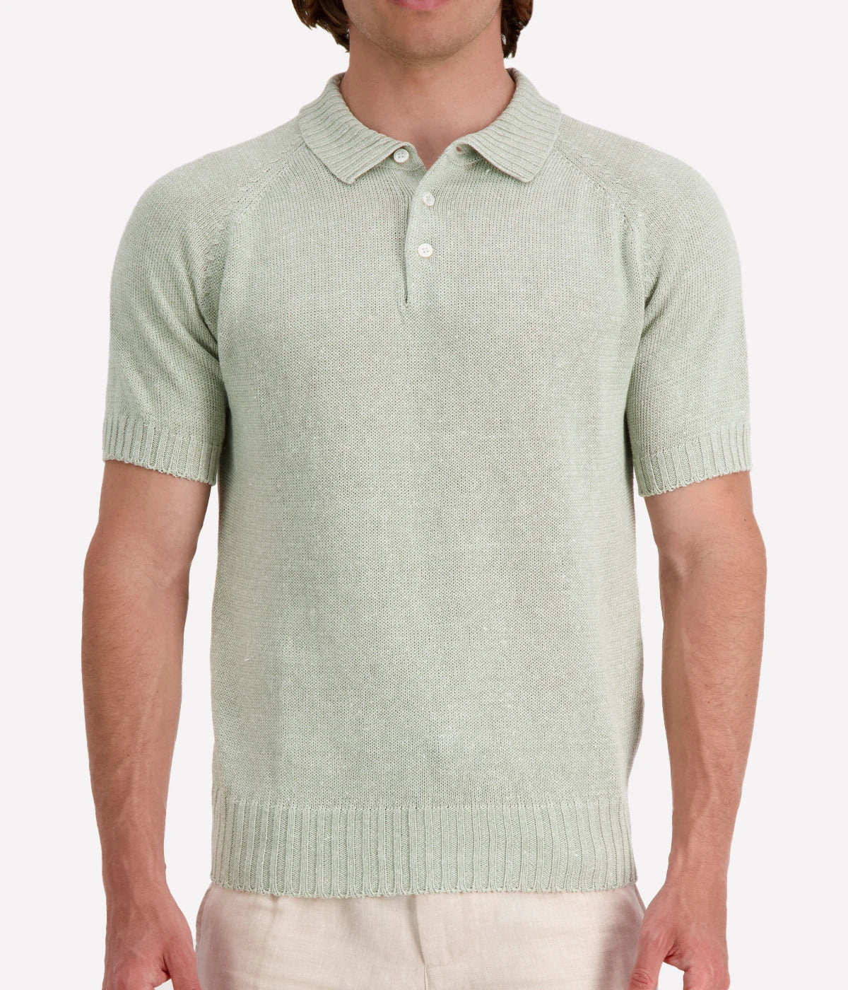 Tennis Short Sleeve Knit Polo in Mint