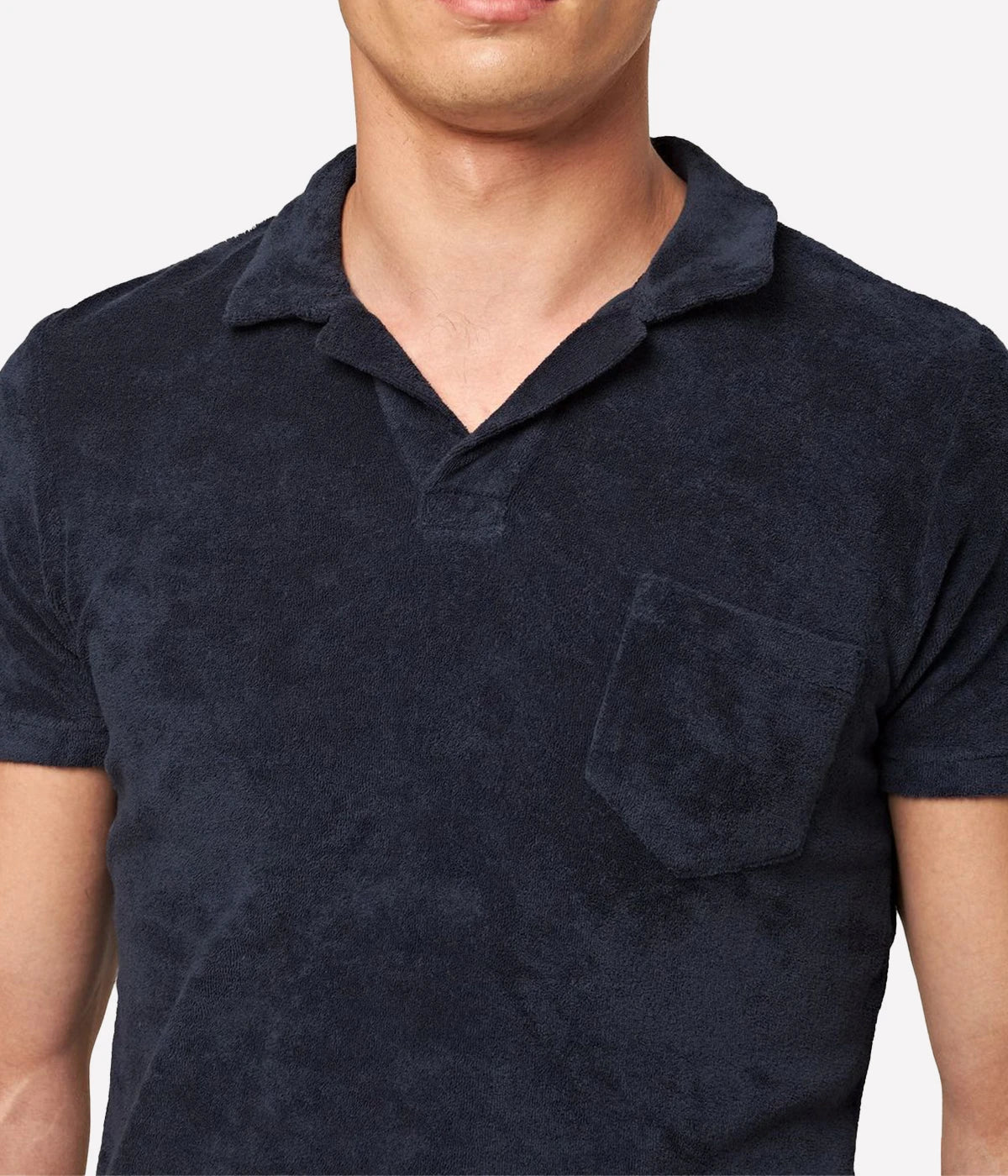 Terry Towelling Polo in Navy