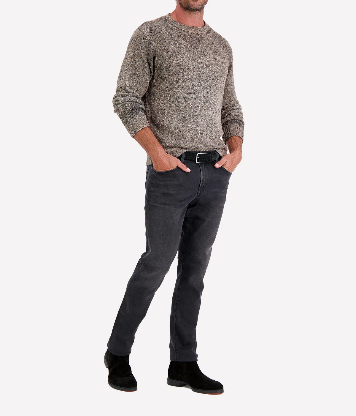 Man Knittted Pullover in Taupe