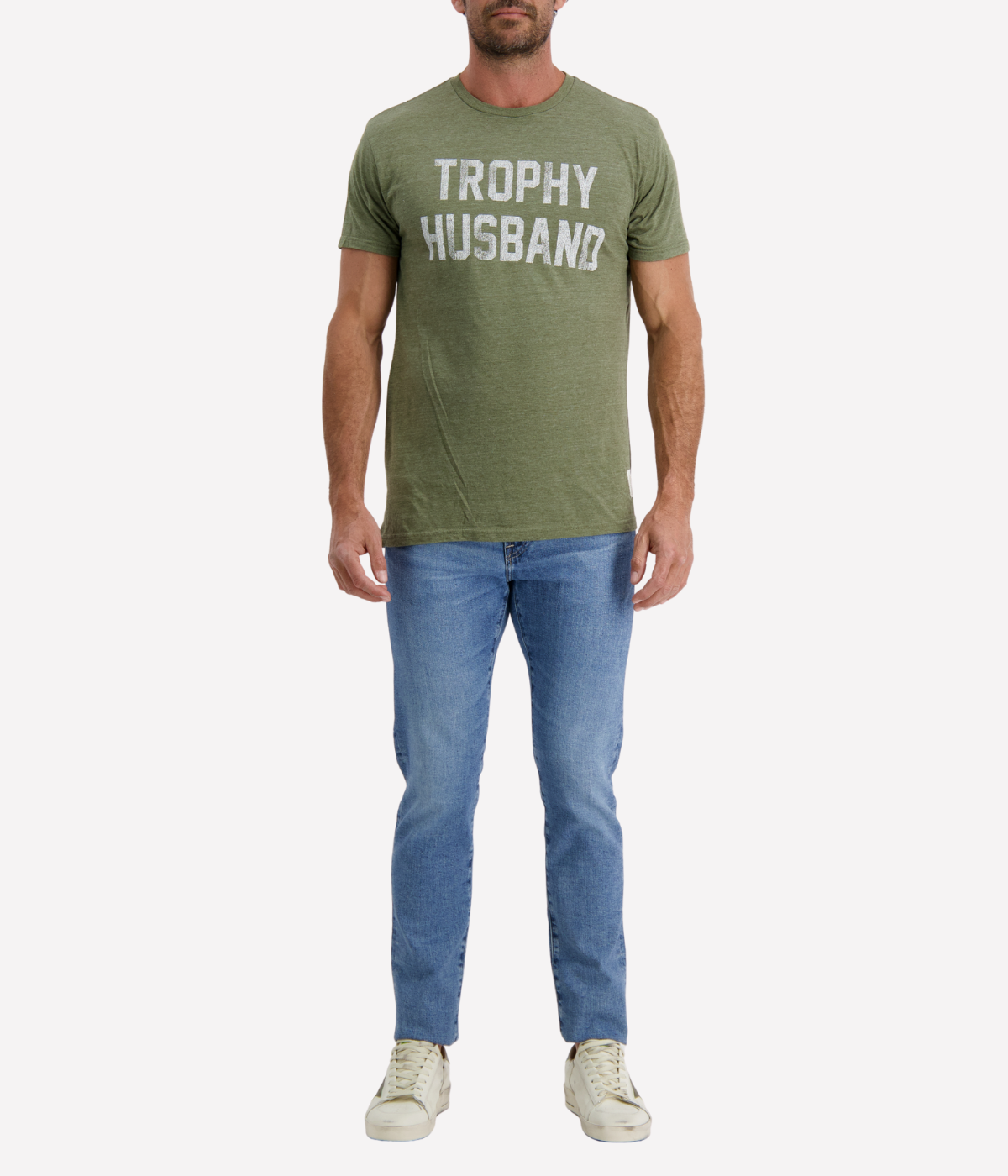 Trophy Husband Tee in Military Green