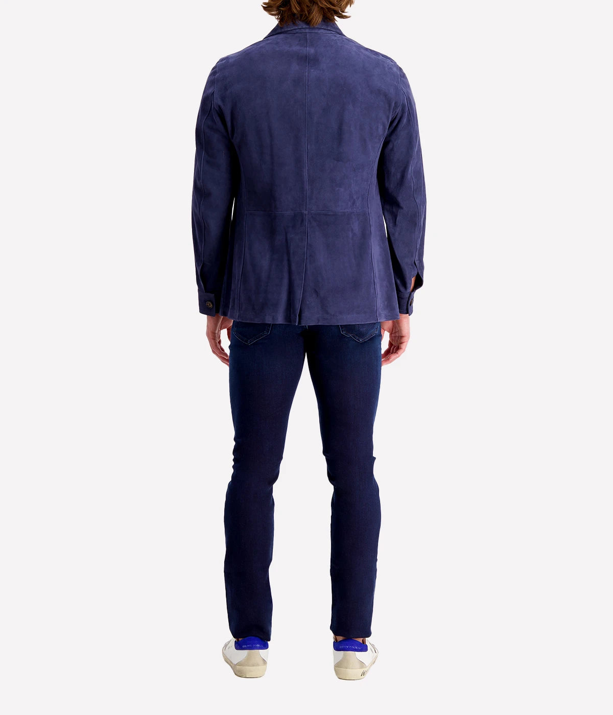 *FINAL SALE* Two Pockets Nappa Suede Jacket in Blue