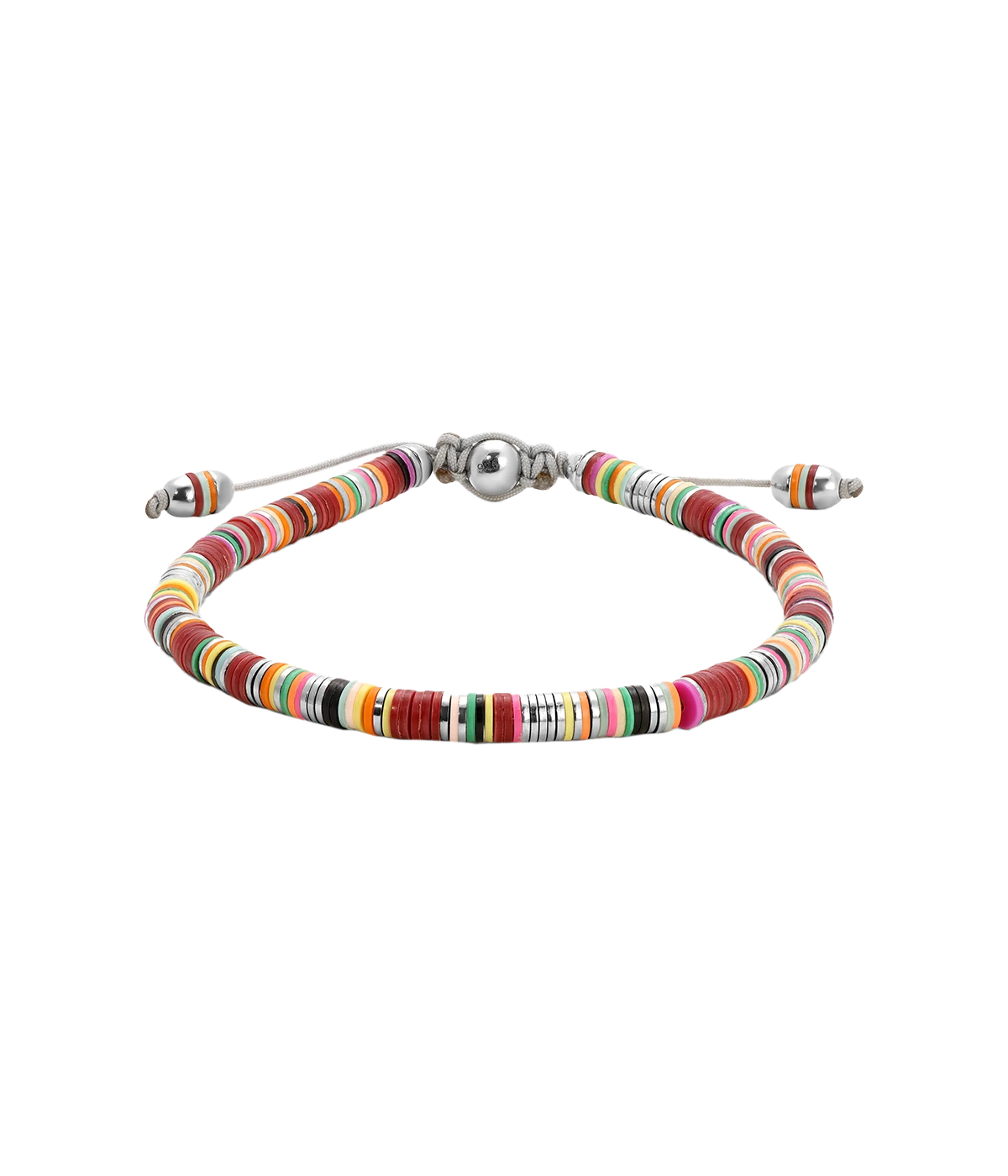 Malli African Disc Bracelet in Maroon Mix