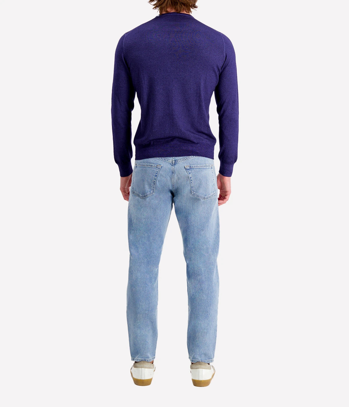 V Neck Longsleeve in Dark Blue