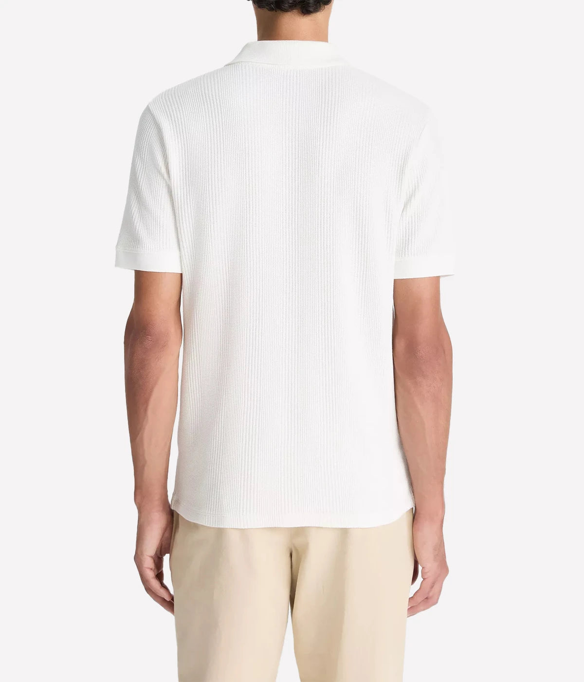 Virigated Textured Polo in Off White