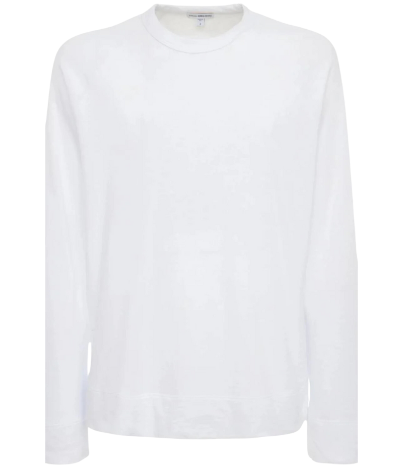 James Perse Vintage French Terry Sweatshirt in lightweight Supima cotton terry, featuring a crew neckline and raglan sleeves. Garment dyed for a soft, lived-in feel with a relaxed fit.