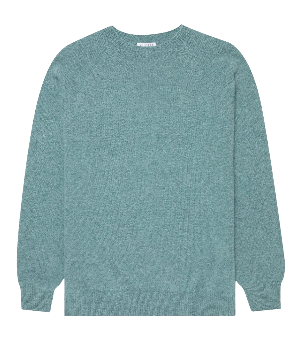 Lambswool Crew Neck In Steel Green