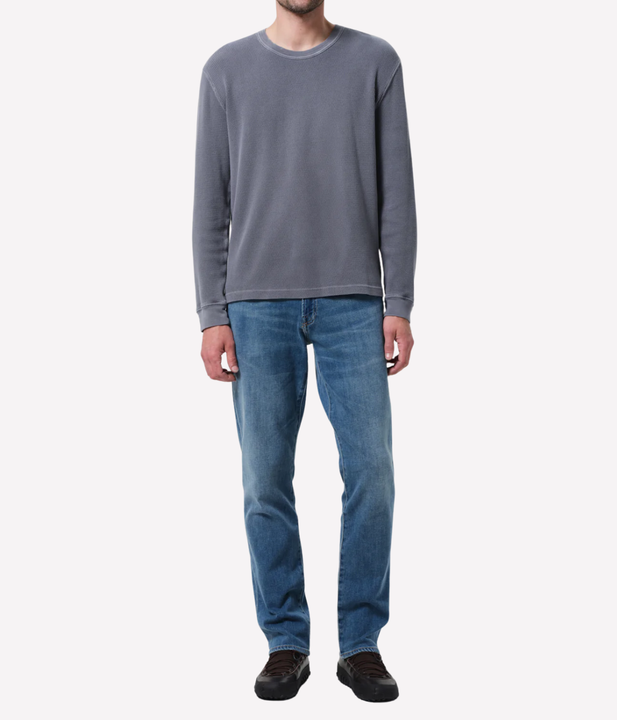 Waffle Crewneck in Grey