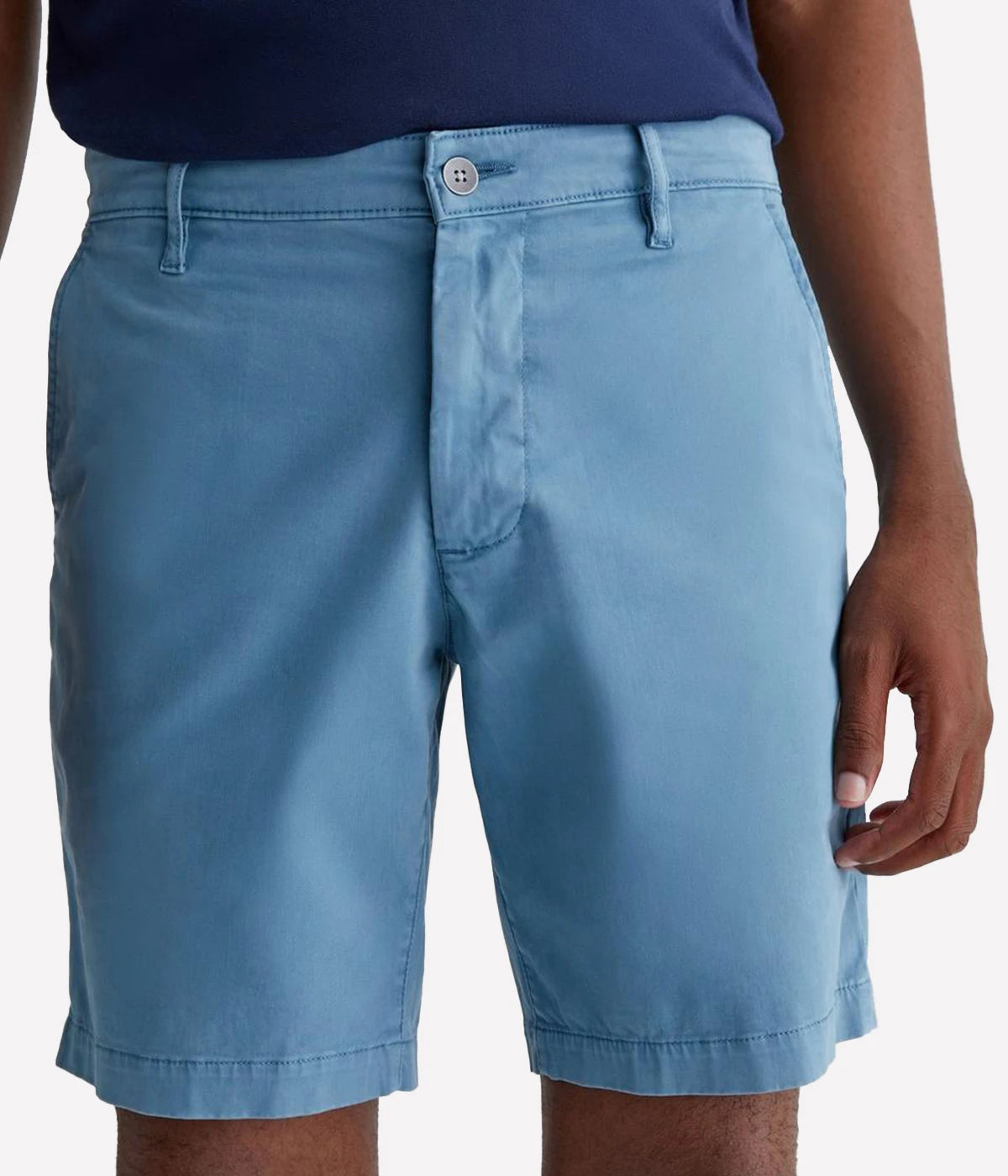 Front view of the AG Wanderer Shorts for men, showcasing a clean trouser-inspired design with a slim fit and slightly tapered legs.