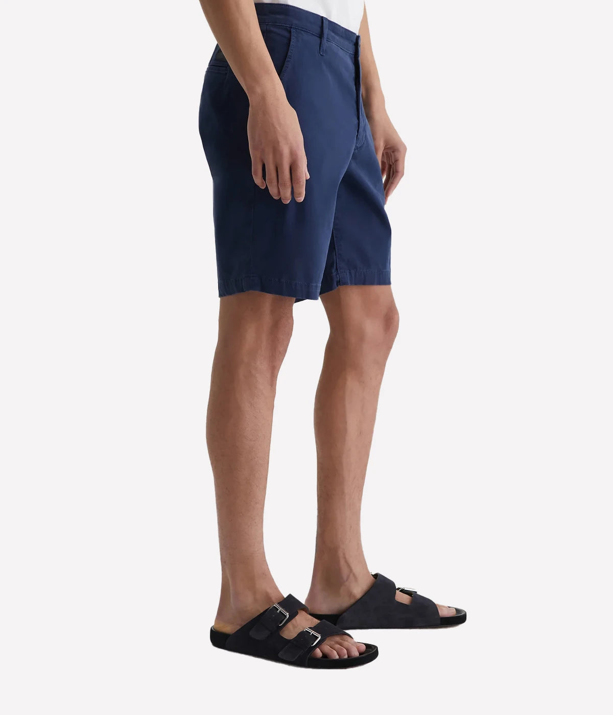 Side view of the AG Wanderer Shorts for men, highlighting the slim fit and subtle taper for a refined, modern look.