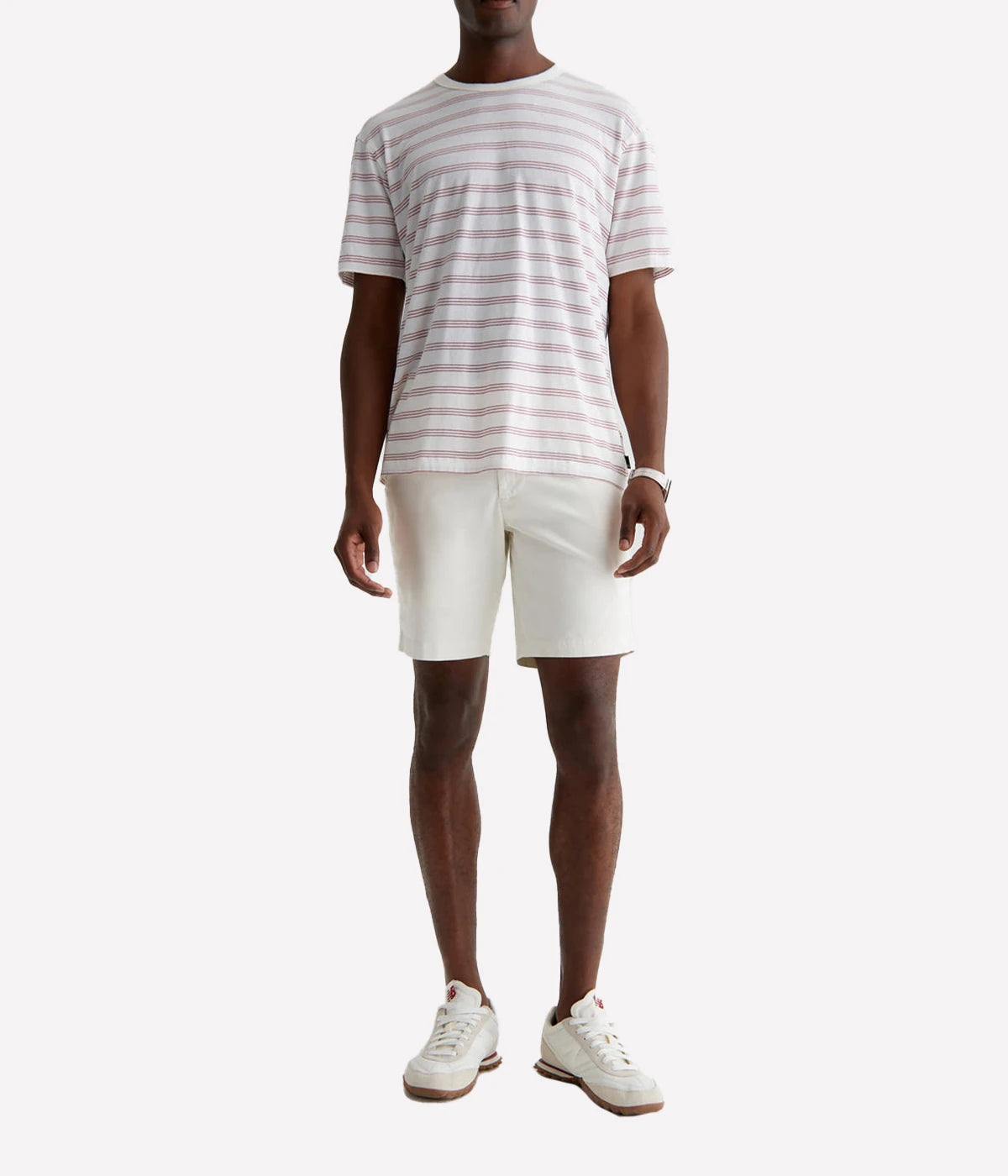 AG Wanderer Shorts styled with a short-sleeve shirt and sneakers, showcasing a relaxed yet polished outfit for versatile, everyday wear.