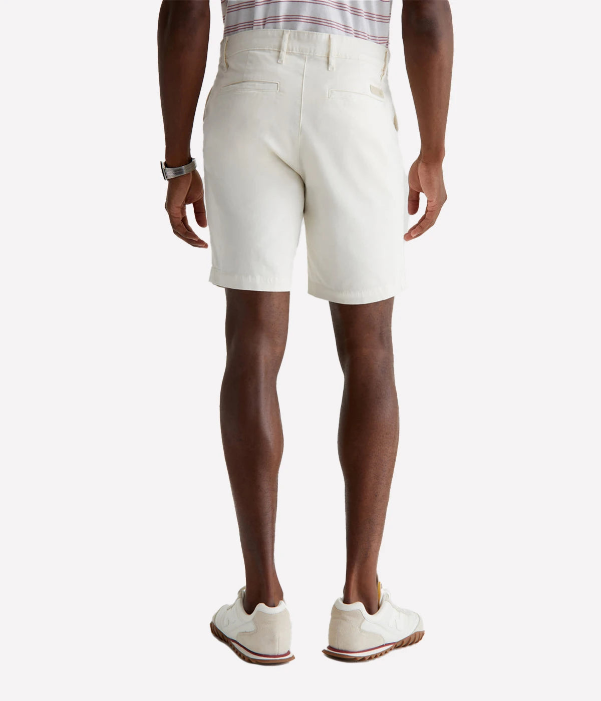 Back view of the AG Wanderer Shorts for men, featuring tailored back pockets and a streamlined, polished silhouette.