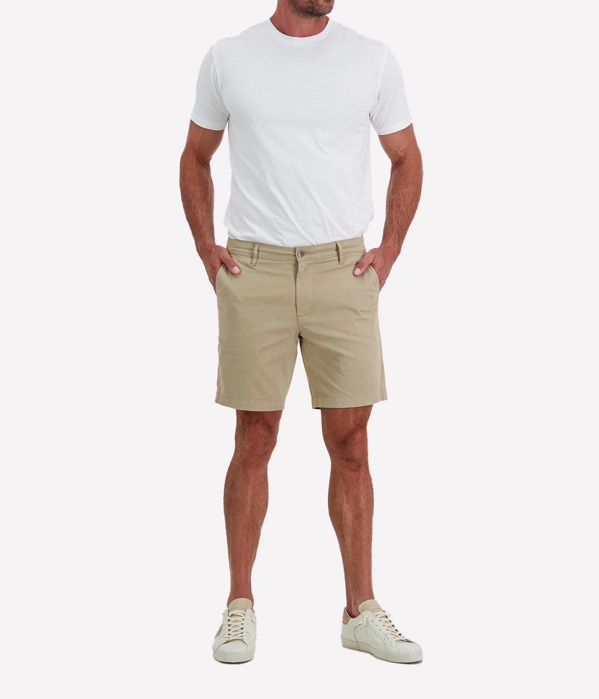 AG Wanderer Short Dry Dust On Model Full Length Front View Slim Fit Short
