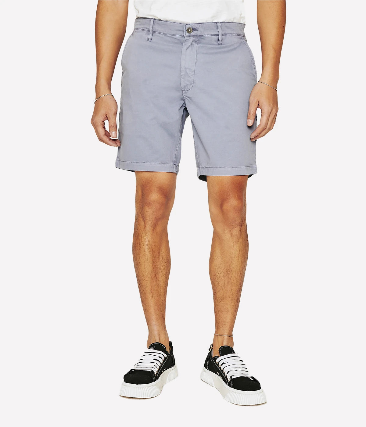 Front view of the AG Wanderer Shorts for men, showcasing a clean trouser-inspired design with a slim fit and slightly tapered legs.