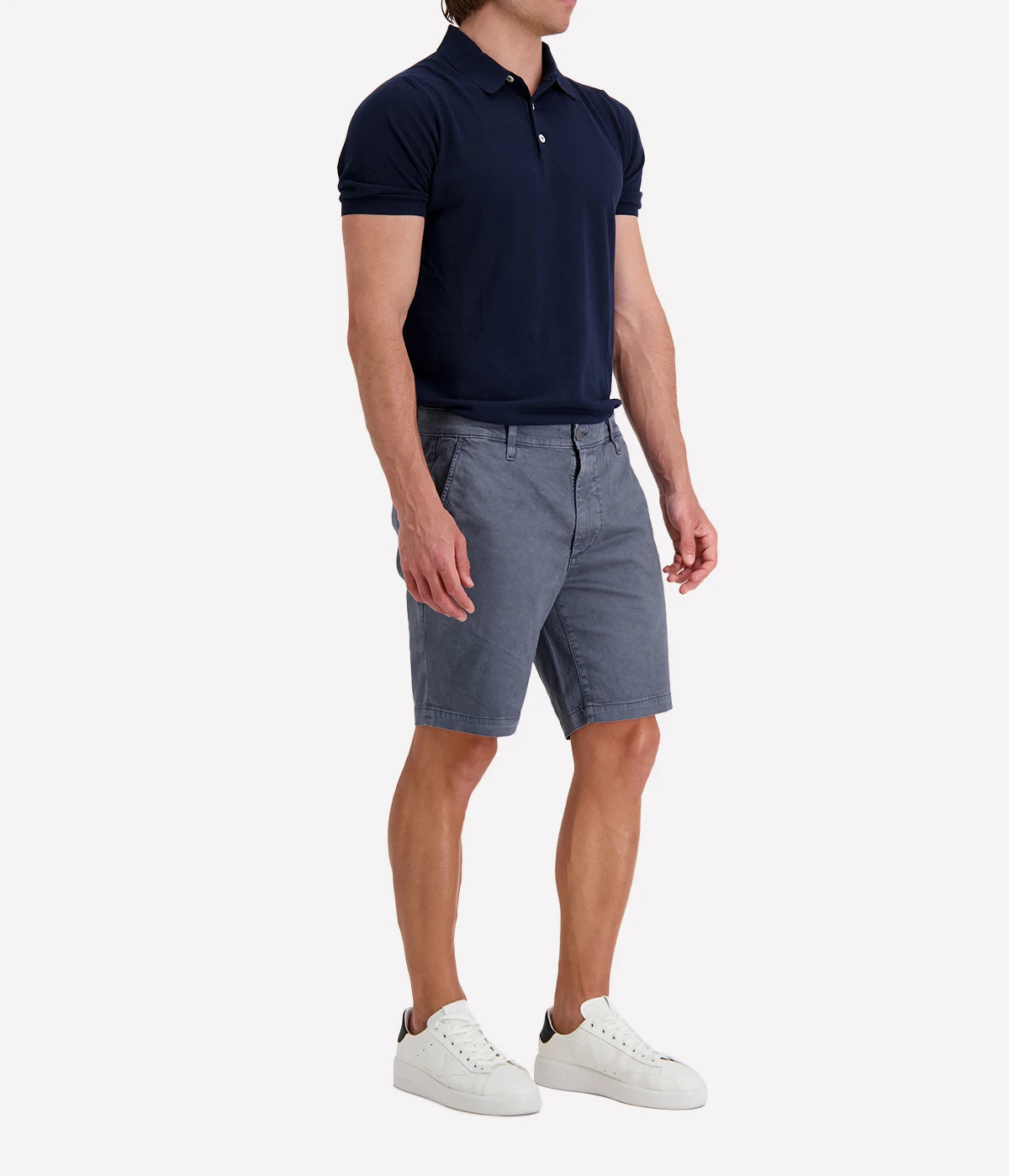 Side view of the AG Wanderer Shorts for men, highlighting the slim fit and subtle taper for a refined, modern look.