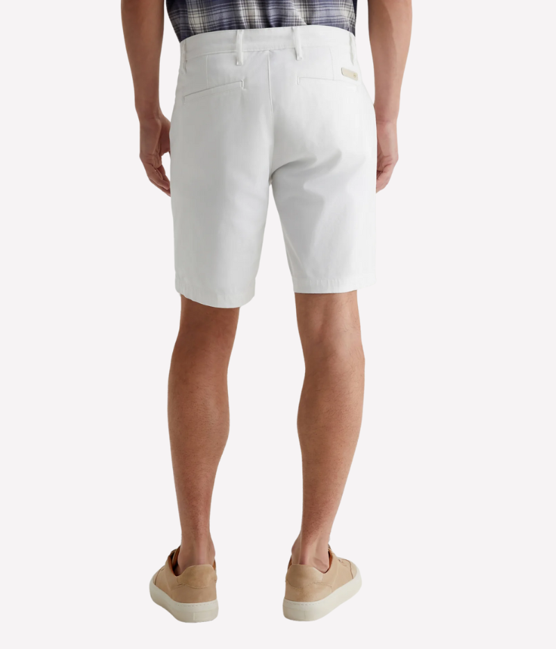 Front view of the AG Wanderer Shorts for men, showcasing a clean trouser-inspired design with a slim fit and slightly tapered legs.