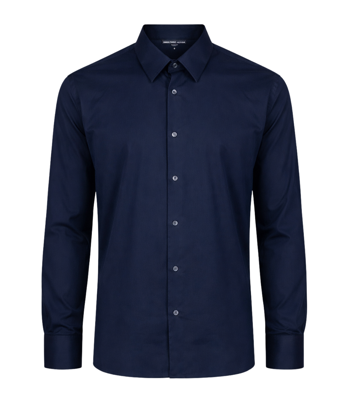 Matte Stretch Poplin Shirt in Navy