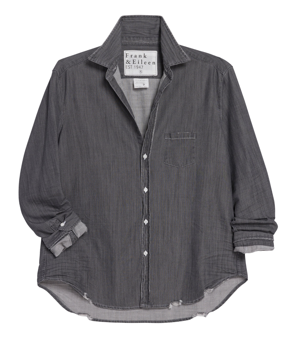 Luke Woven Shirt in Washed Black Denim