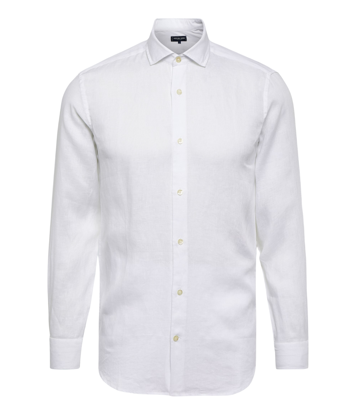 Antonio Linen Long Sleeve Shirt in White