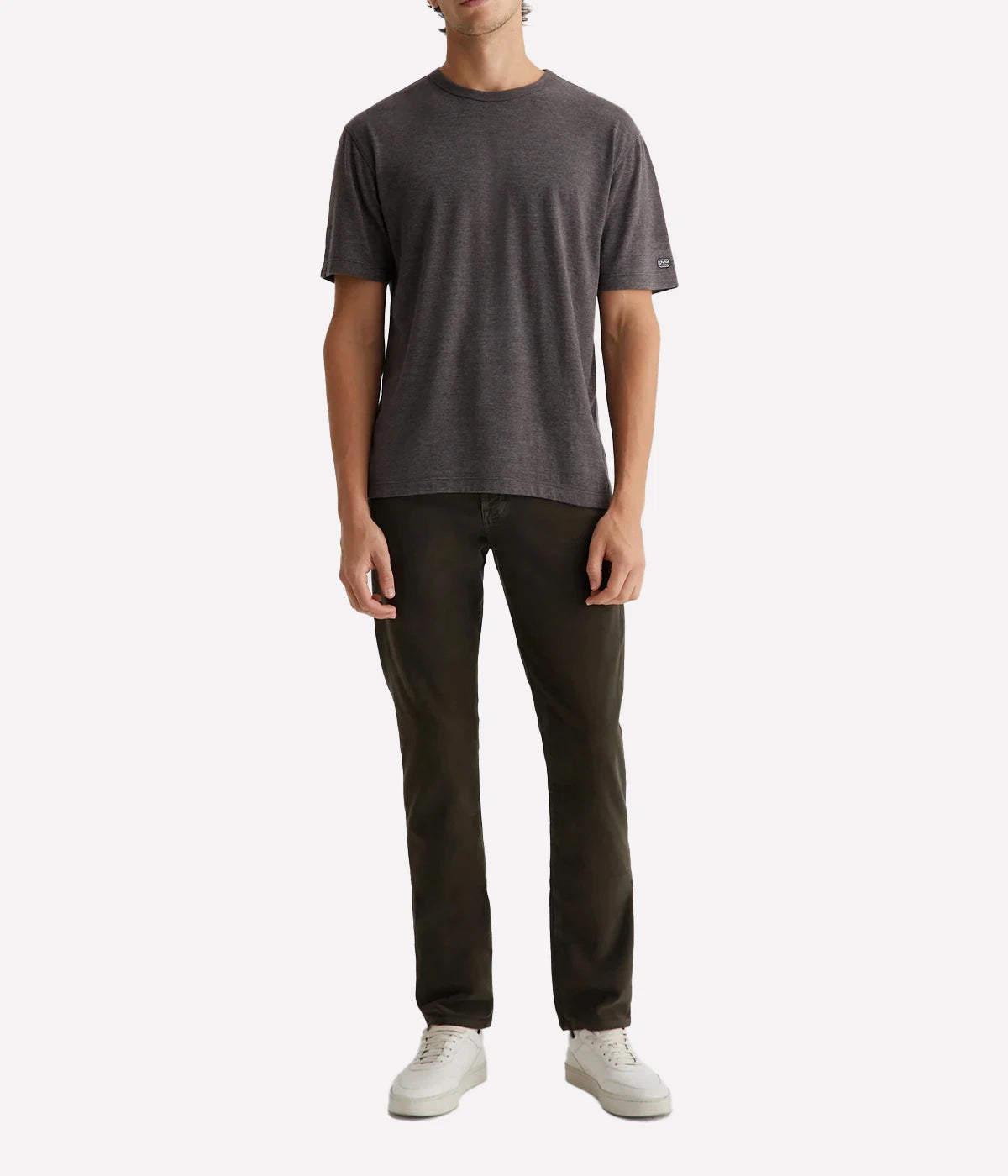 Wesley Crew Relaxed T-Shirt in Stone Brown